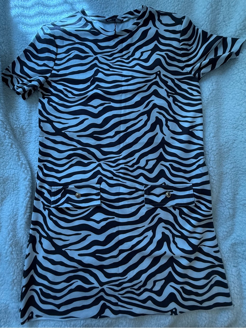 Women' Black and White Zebra Print Dress